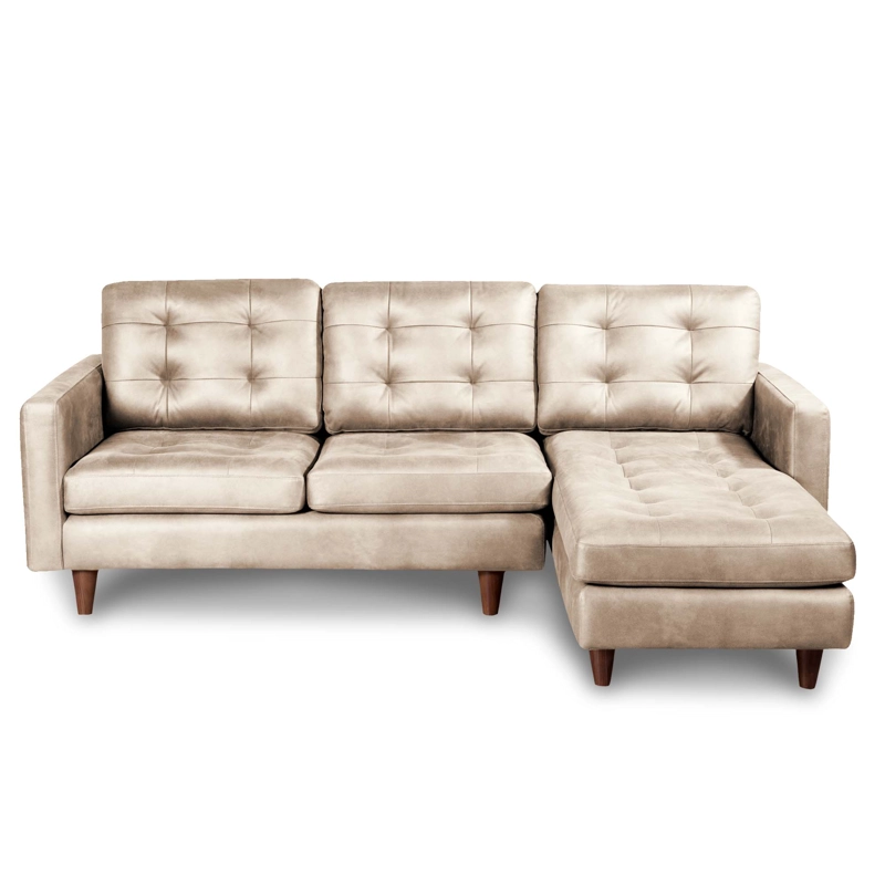 SOFA CHAISELONG LATAM HOME NAPOLES DERECHO 3 CUERPOS CUERO KENTUCKY  BEIGE - 1