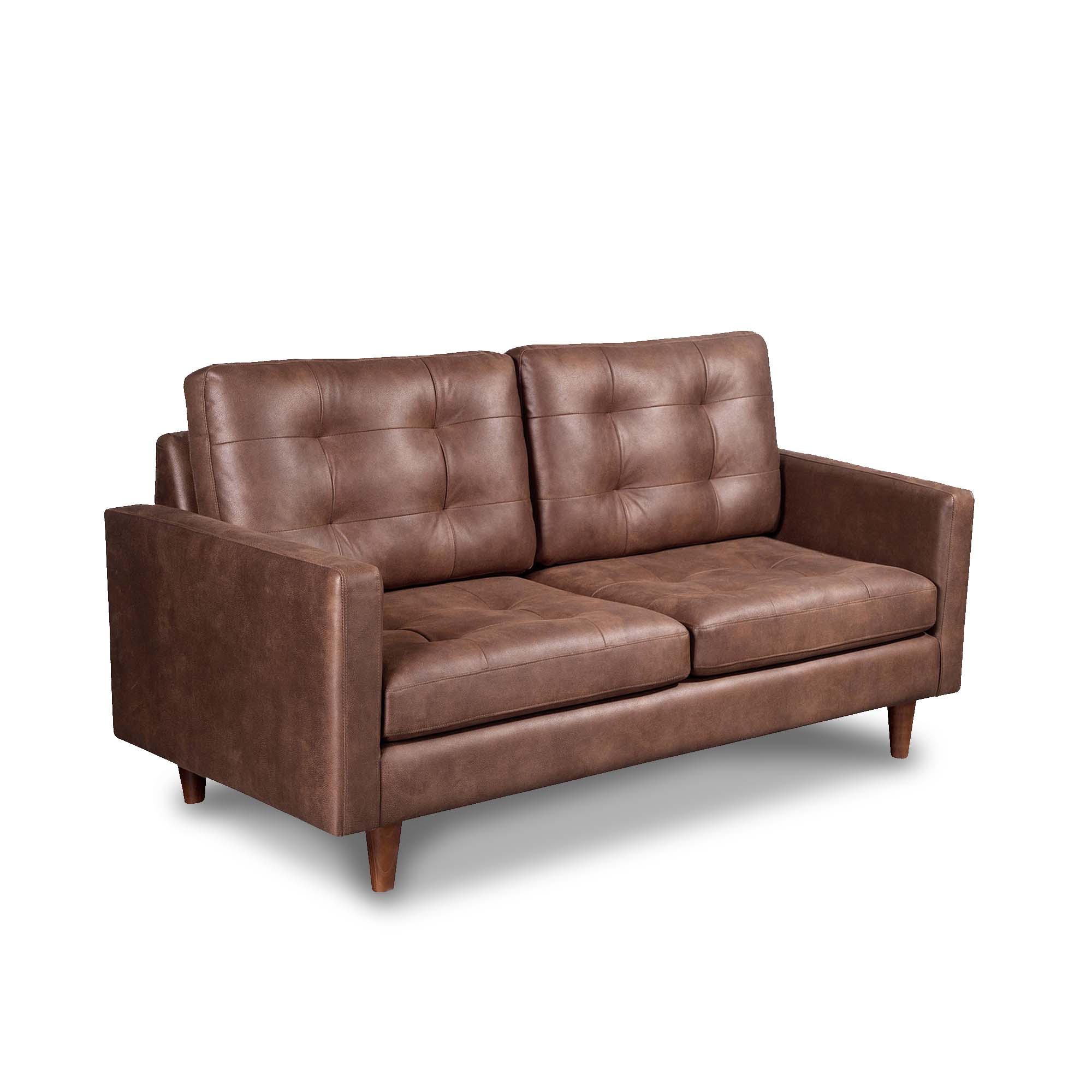SOFA LATAM HOME NAPOLES 2 CUERPOS CUERO KENTUCKY CAFE MORO - 2