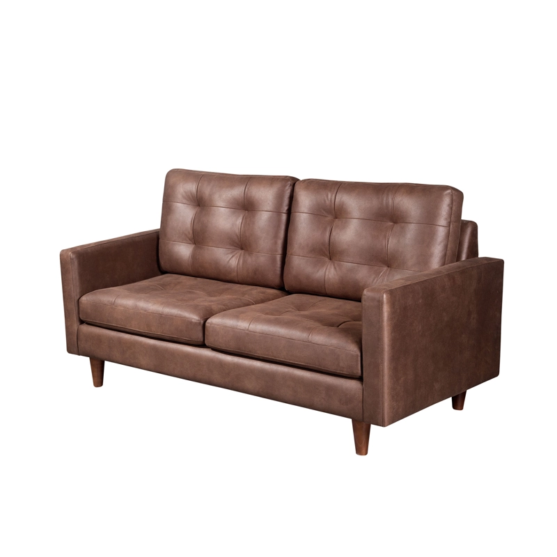 SOFA LATAM HOME NAPOLES 2 CUERPOS CUERO KENTUCKY CAFE MORO - 3