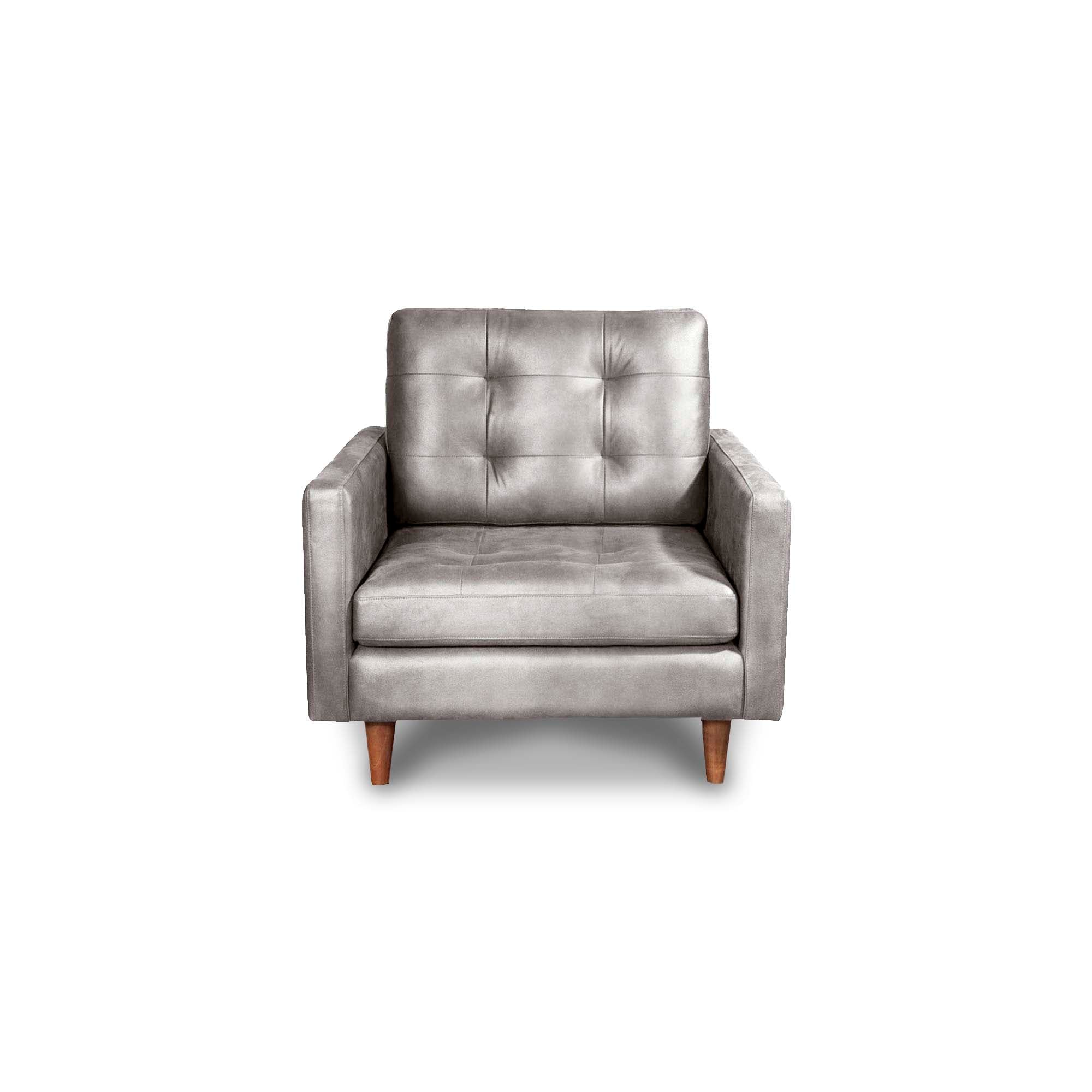 SOFA LATAM HOME NAPOLES 1 CUERPO CUERO KENTUCKY GRIS - 1