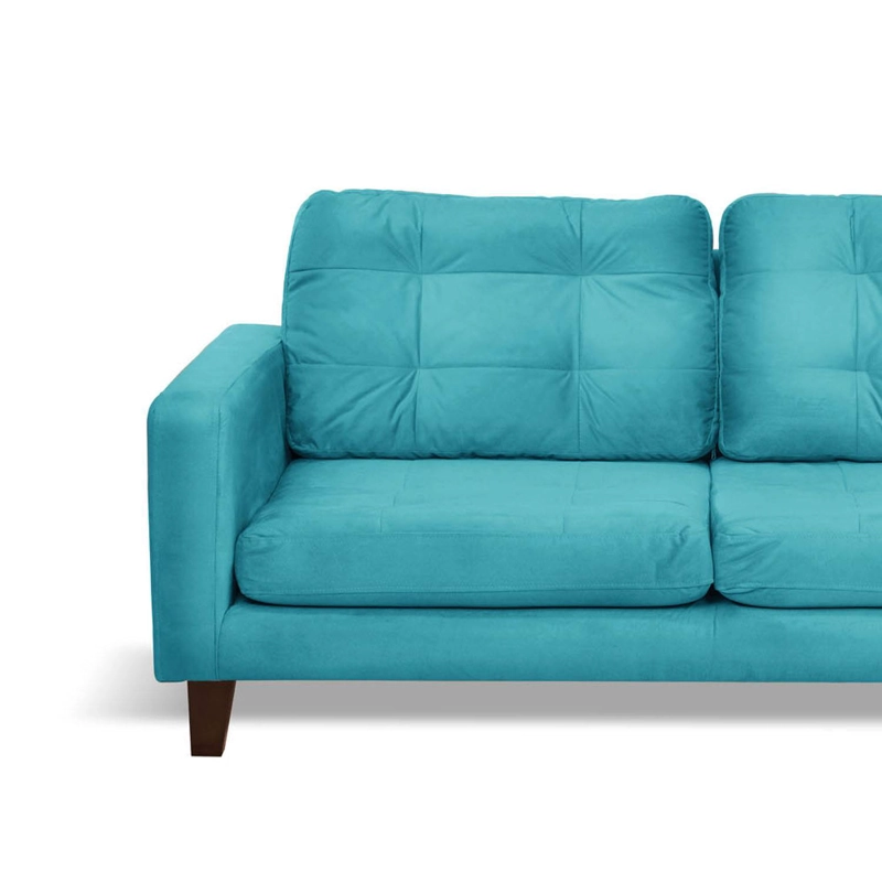 SOFA CHAISELONG LATAM HOME NAPOLES DERECHO 3 CUERPOS TELA VELVET TURQUESA - 3