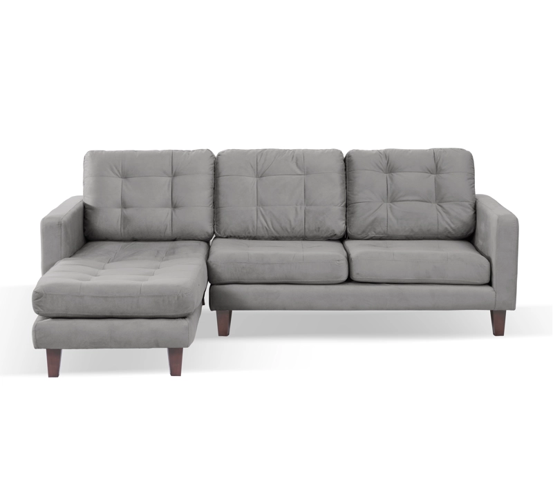 SOFA CHAISELONG LATAM HOME NAPOLES IZQUIERDO 3 CUERPOS GRIS VELVET - 2