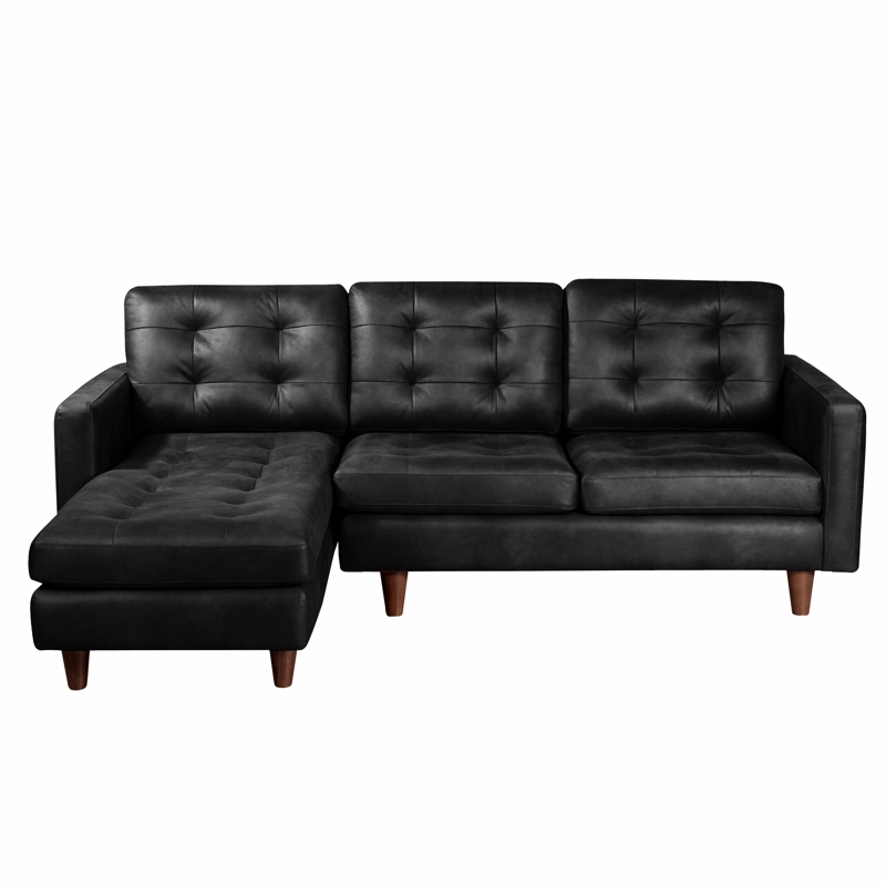 SOFA CHAISELONG LATAM HOME NAPOLES IZQUIERDO 3 CUERPOS CUERO KENTUCKY NEGRO - 2