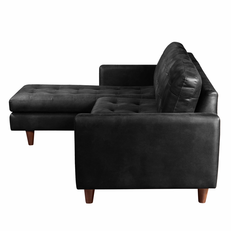 SOFA CHAISELONG LATAM HOME NAPOLES IZQUIERDO 3 CUERPOS CUERO KENTUCKY NEGRO - 3