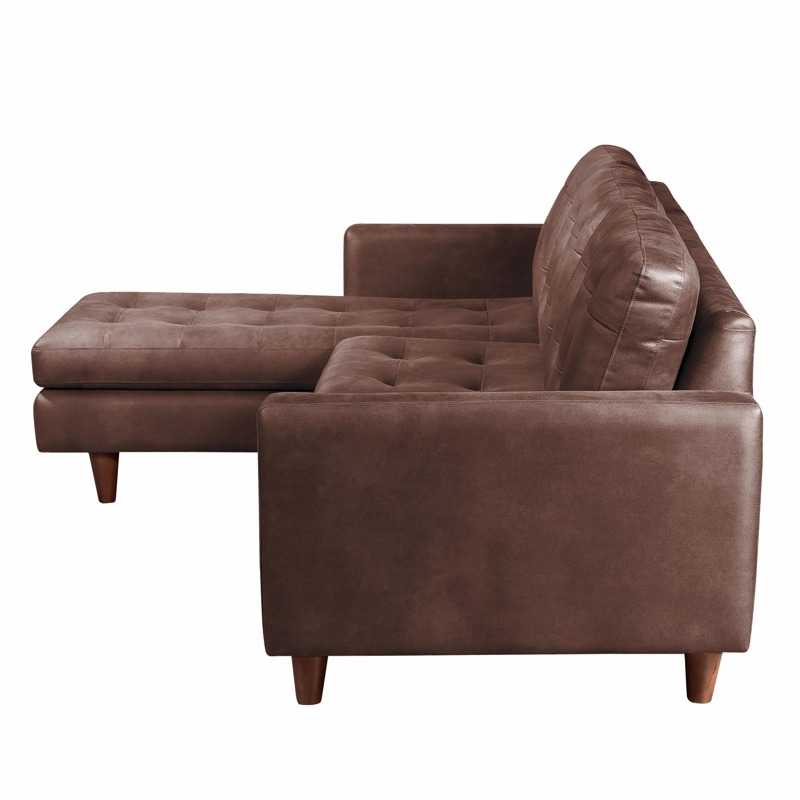 SOFA CHAISELONG LATAM HOME NAPOLES IZQUIERDO 3 CUERPOS CUERO KENTUCKY CAFE MORO - 3