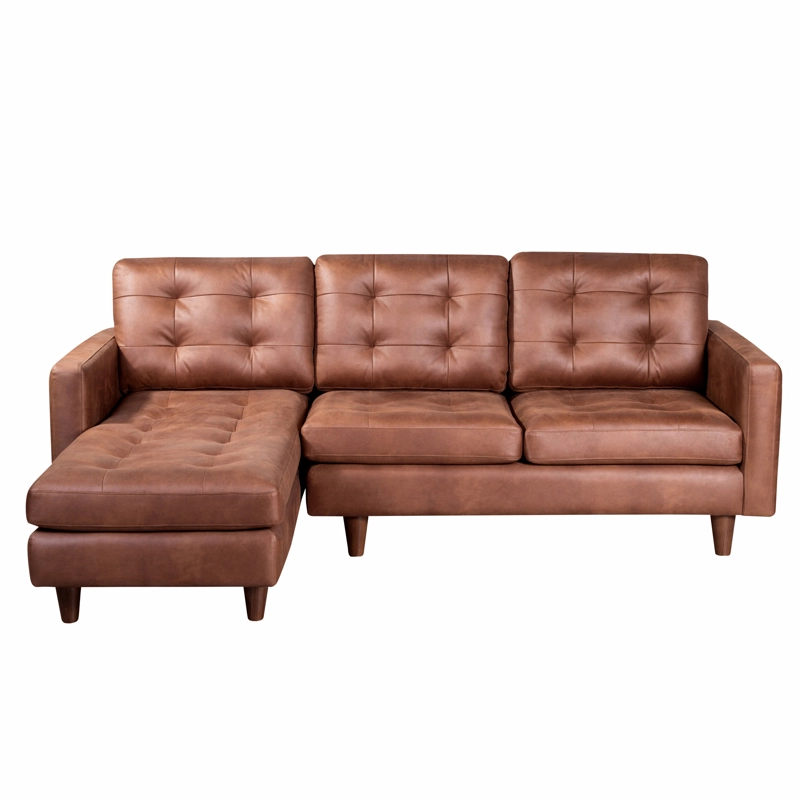 SOFA CHAISELONG LATAM HOME NAPOLES IZQUIERDO 3 CUERPOS CUERO KENTUCKY TABACO - 2