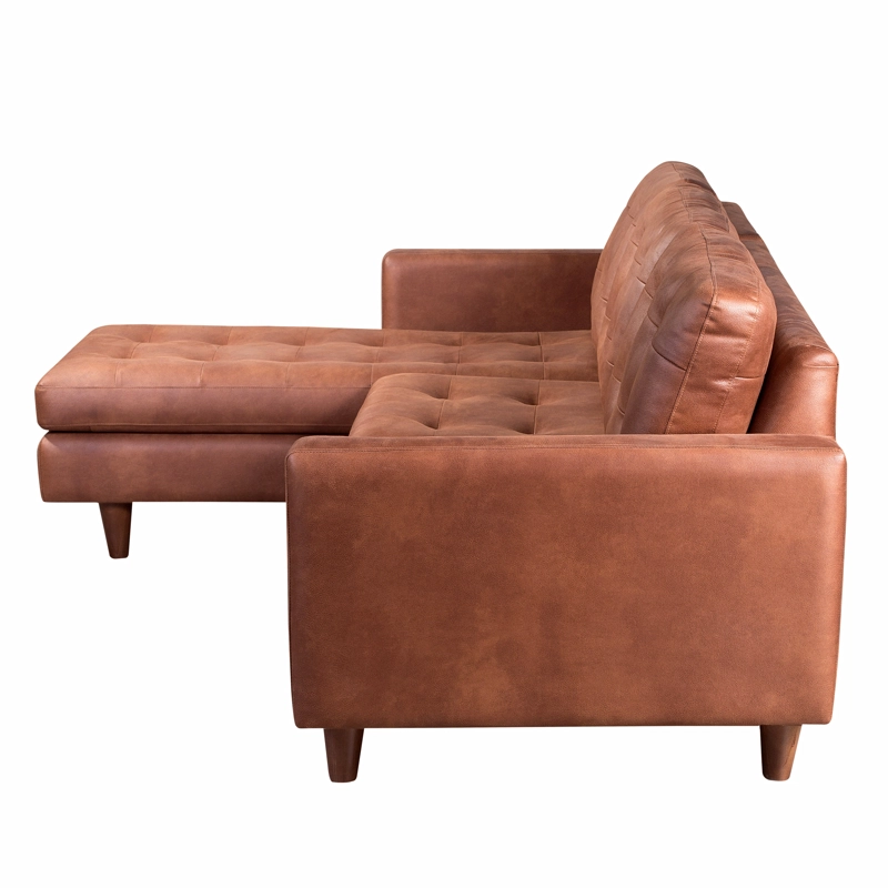 SOFA CHAISELONG LATAM HOME NAPOLES IZQUIERDO 3 CUERPOS CUERO KENTUCKY TABACO - 3