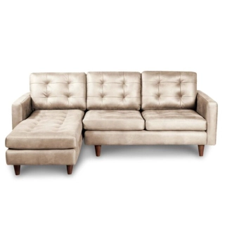 SOFA CHAISELONG LATAM HOME NAPOLES IZQUIERDO 3 CUERPOS CUERO KENTUCKY BEIGE - 1
