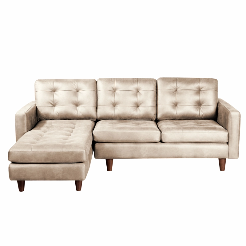 SOFA CHAISELONG LATAM HOME NAPOLES IZQUIERDO 3 CUERPOS CUERO KENTUCKY BEIGE - 2