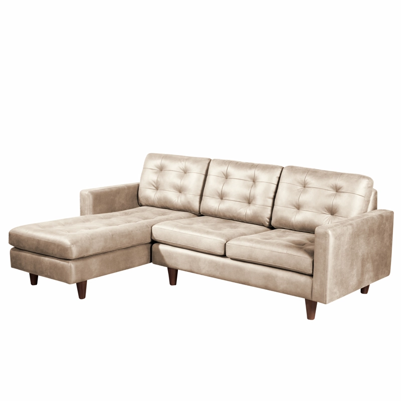 SOFA CHAISELONG LATAM HOME NAPOLES IZQUIERDO 3 CUERPOS CUERO KENTUCKY BEIGE - 4