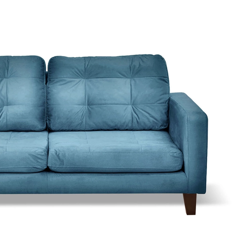 SOFA CHAISELONG LATAM HOME NAPOLES IZQUIERDO 3 CUERPOS AZUL PETROLEO VELVET - 6