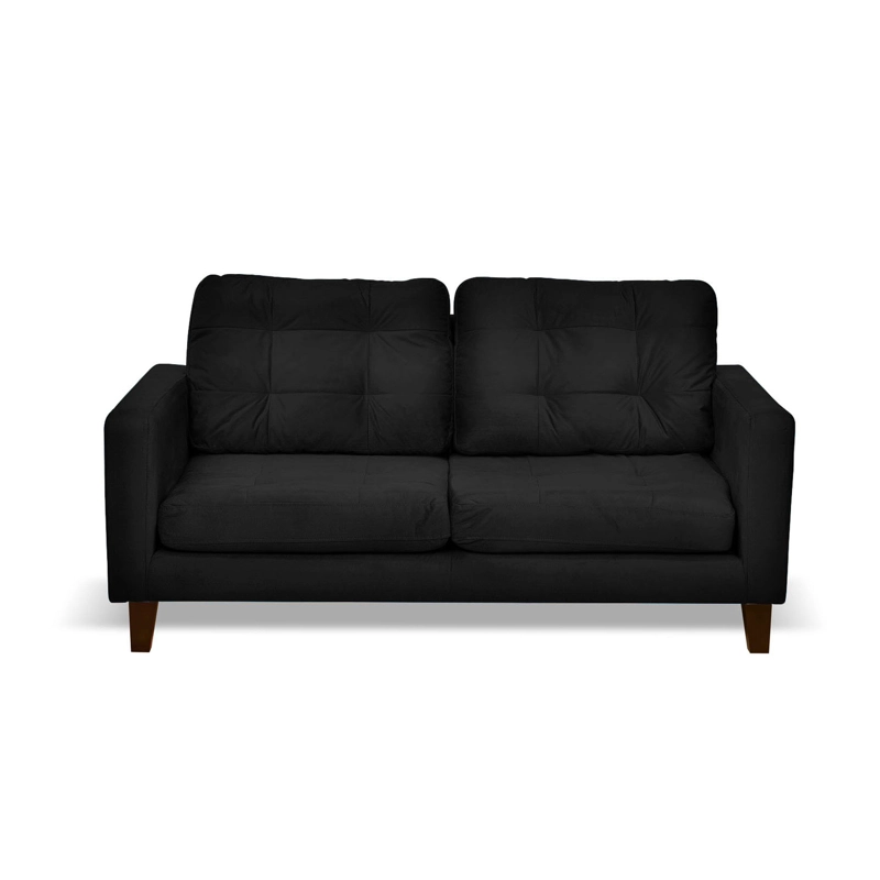SOFA LATAM HOME NAPOLES 2 CUERPOS NEGRO VELVET - 2