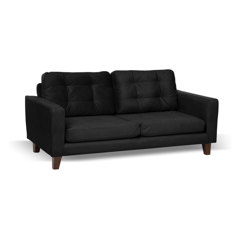 SOFA LATAM HOME NAPOLES 2 CUERPOS NEGRO VELVET - 3