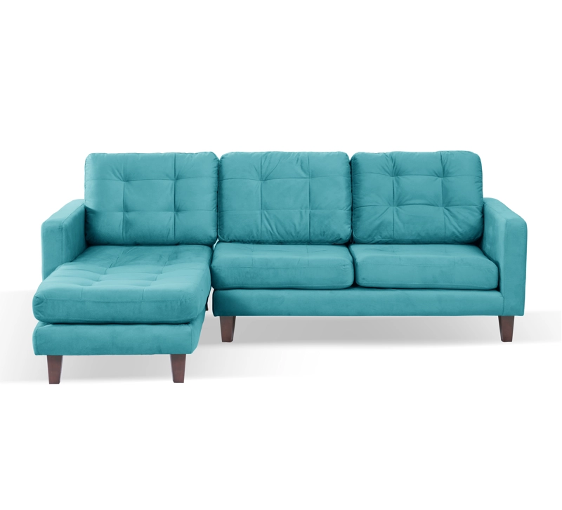SOFA CHAISELONG LATAM HOME NAPOLES IZQUIERDO 3 CUERPOS TURQUESA VELVET - 2
