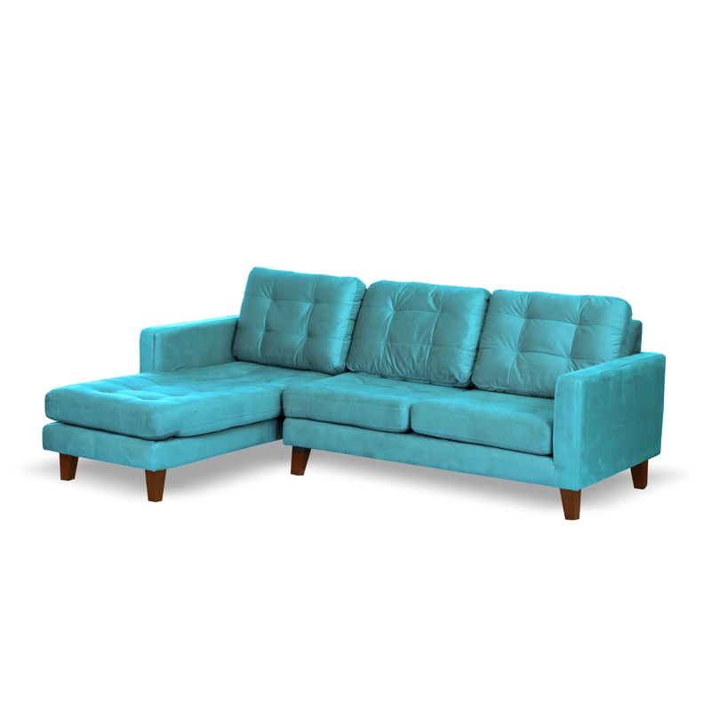 SOFA CHAISELONG LATAM HOME NAPOLES IZQUIERDO 3 CUERPOS TURQUESA VELVET - 3