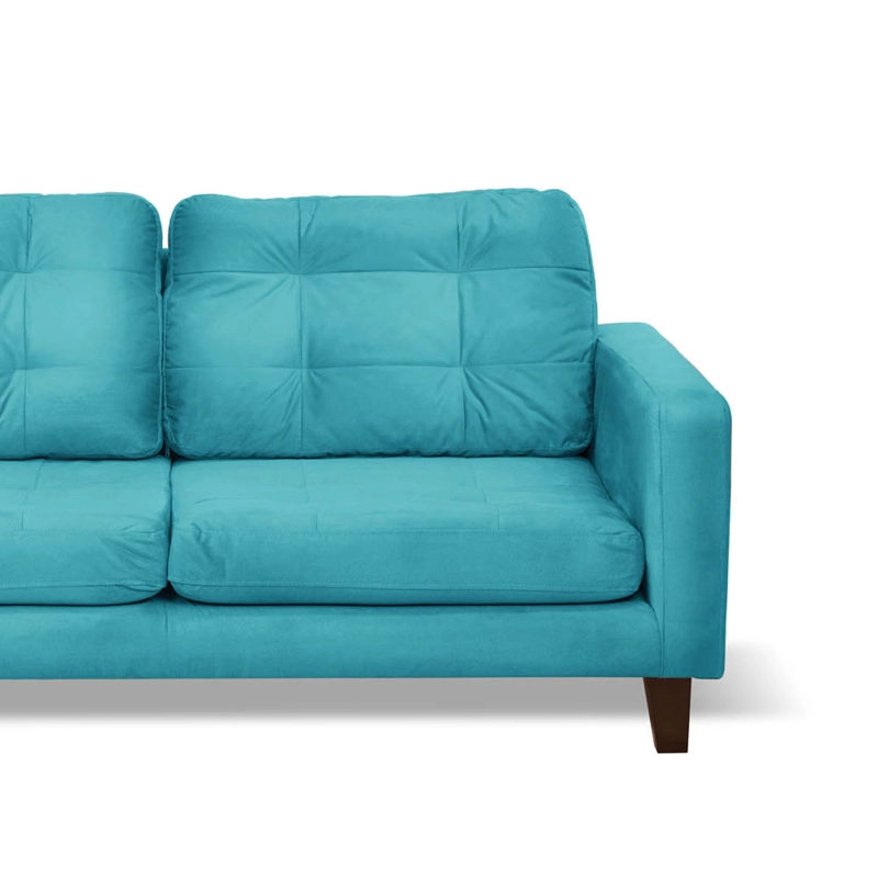 SOFA CHAISELONG LATAM HOME NAPOLES IZQUIERDO 3 CUERPOS TURQUESA VELVET - 6