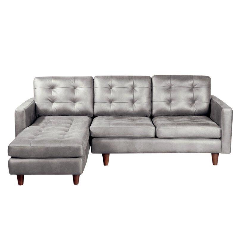 SOFA CHAISELONG LATAM HOME NAPOLES IZQUIERDO 3 CUERPOS CUERO KENTUCKY GRIS - 2