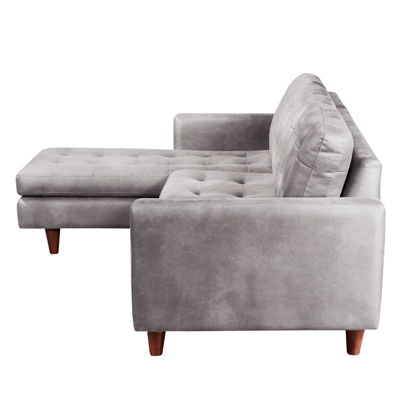 SOFA CHAISELONG LATAM HOME NAPOLES IZQUIERDO 3 CUERPOS CUERO KENTUCKY GRIS - 3