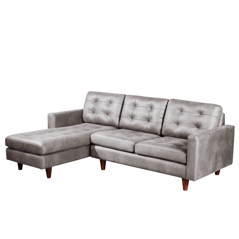 SOFA CHAISELONG LATAM HOME NAPOLES IZQUIERDO 3 CUERPOS CUERO KENTUCKY GRIS - 4