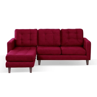 SOFA CHAISELONG LATAM HOME NAPOLES IZQUIERDO 3 CUERPOS BURDEO VELVET - 1