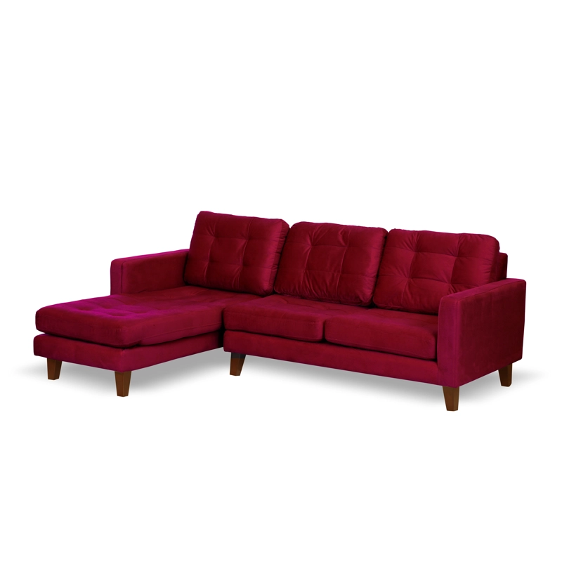 SOFA CHAISELONG LATAM HOME NAPOLES IZQUIERDO 3 CUERPOS BURDEO VELVET - 3