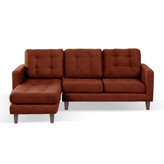 SOFA CHAISELONG LATAM HOME NAPOLES IZQUIERDO 3 CUERPOS CHOCOLATE VELVET - 1