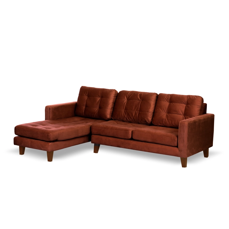 SOFA CHAISELONG LATAM HOME NAPOLES IZQUIERDO 3 CUERPOS CHOCOLATE VELVET - 3