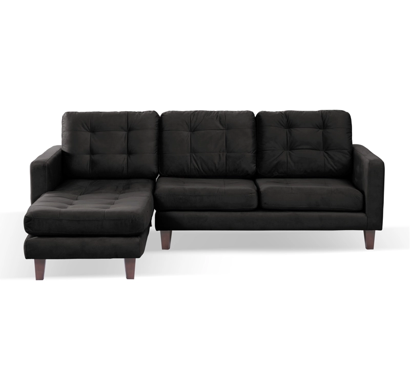 SOFA CHAISELONG LATAM HOME NAPOLES IZQUIERDO 3 CUERPOS NEGRO VELVET - 2