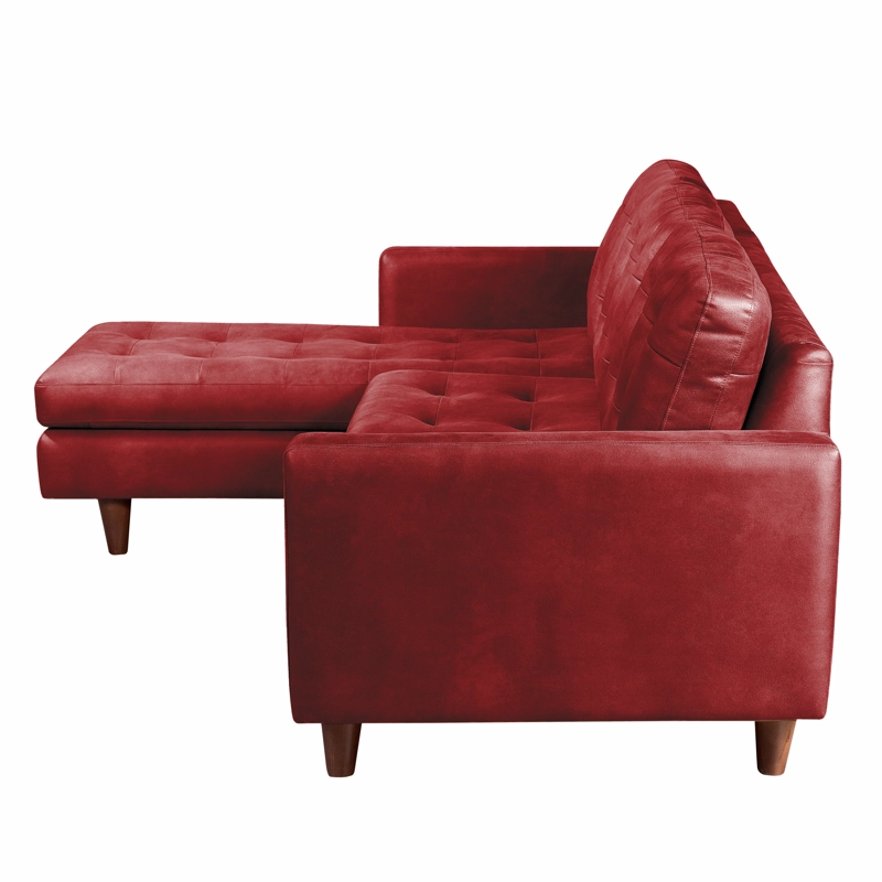 SOFA CHAISELONG LATAM HOME NAPOLES IZQUIERDO 3 CUERPOS CUERO KENTUCKY ROJO - 3