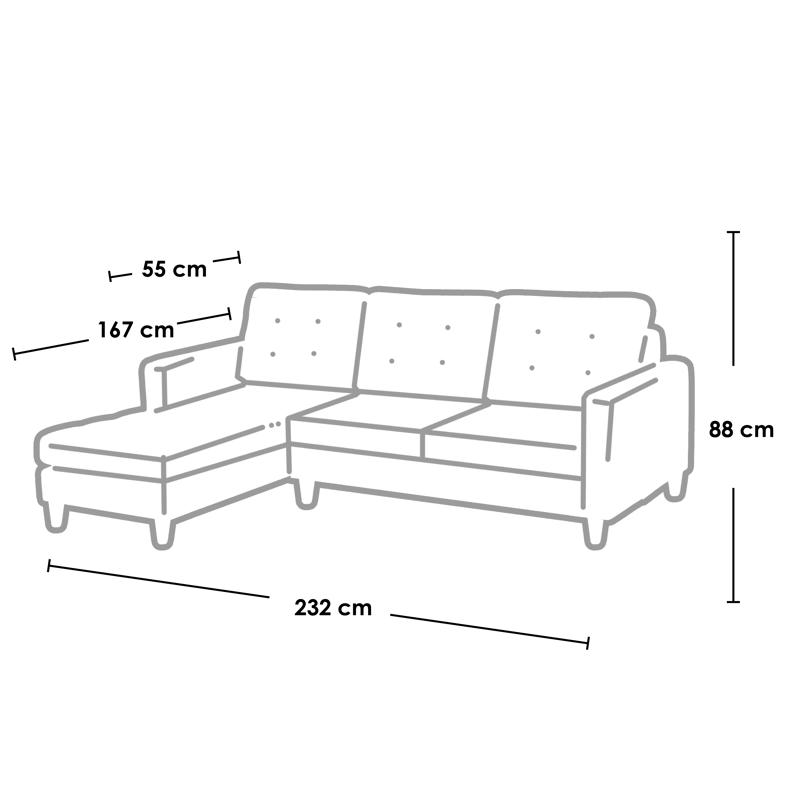 SOFA CHAISELONG LATAM HOME NAPOLES IZQUIERDO 3 CUERPOS CUERO KENTUCKY ROJO - 5