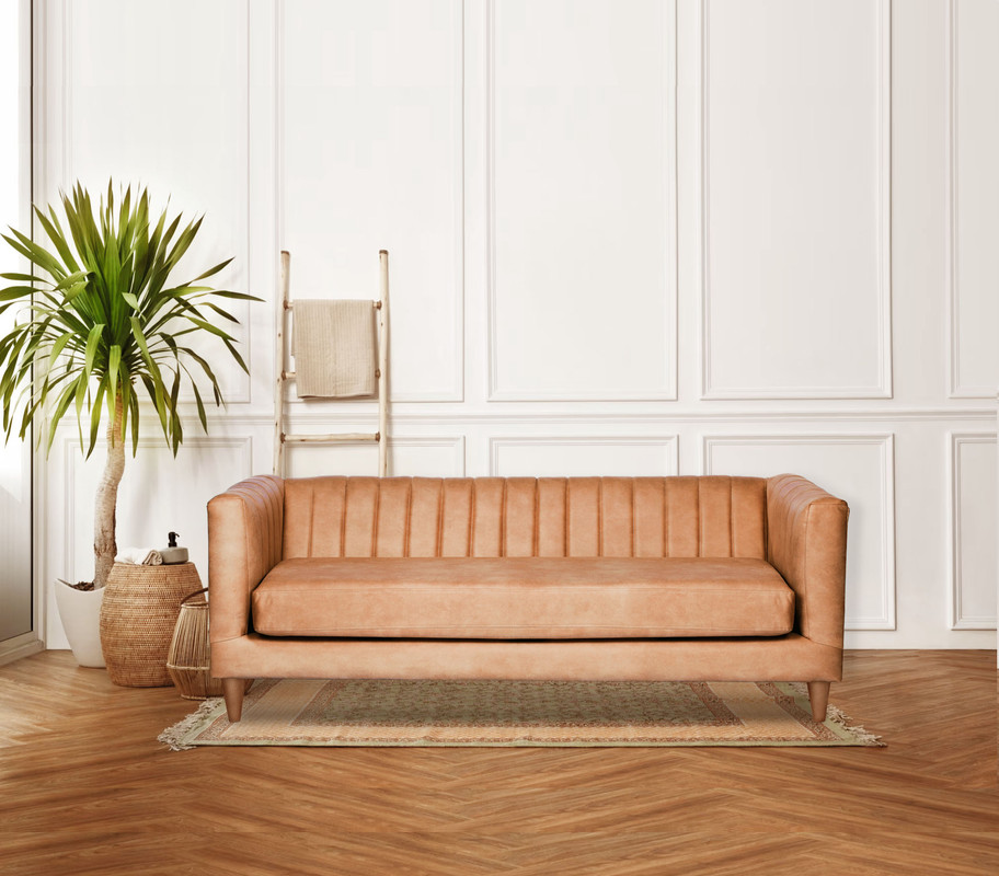SOFA LATAM HOME SORRENTO 3 CUERPOS CUERO KENTUCKY TABACO - 1