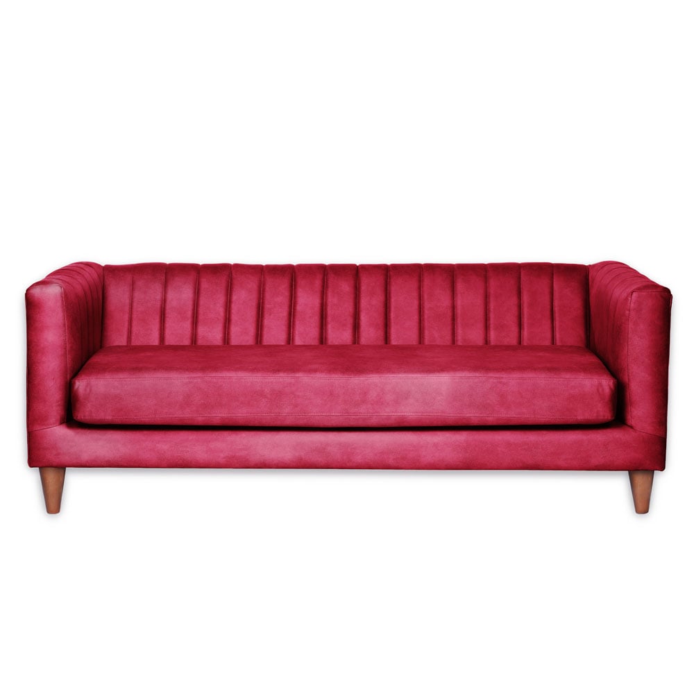 SOFA LATAM HOME SORRENTO 3 CUERPOS CUERO KENTUCKY ROJO - 1
