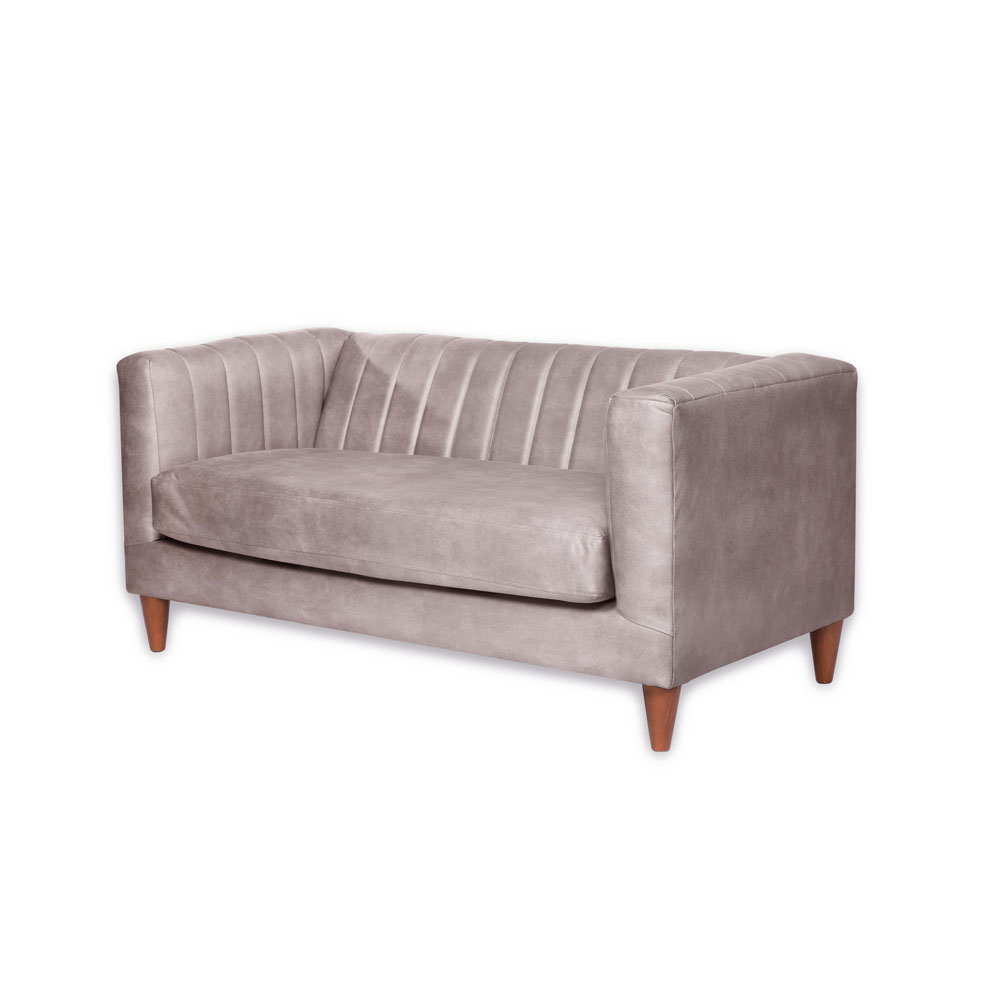 SOFA LATAM HOME SORRENTO 2 CUERPOS CUERO KENTUCKY GRIS - 2