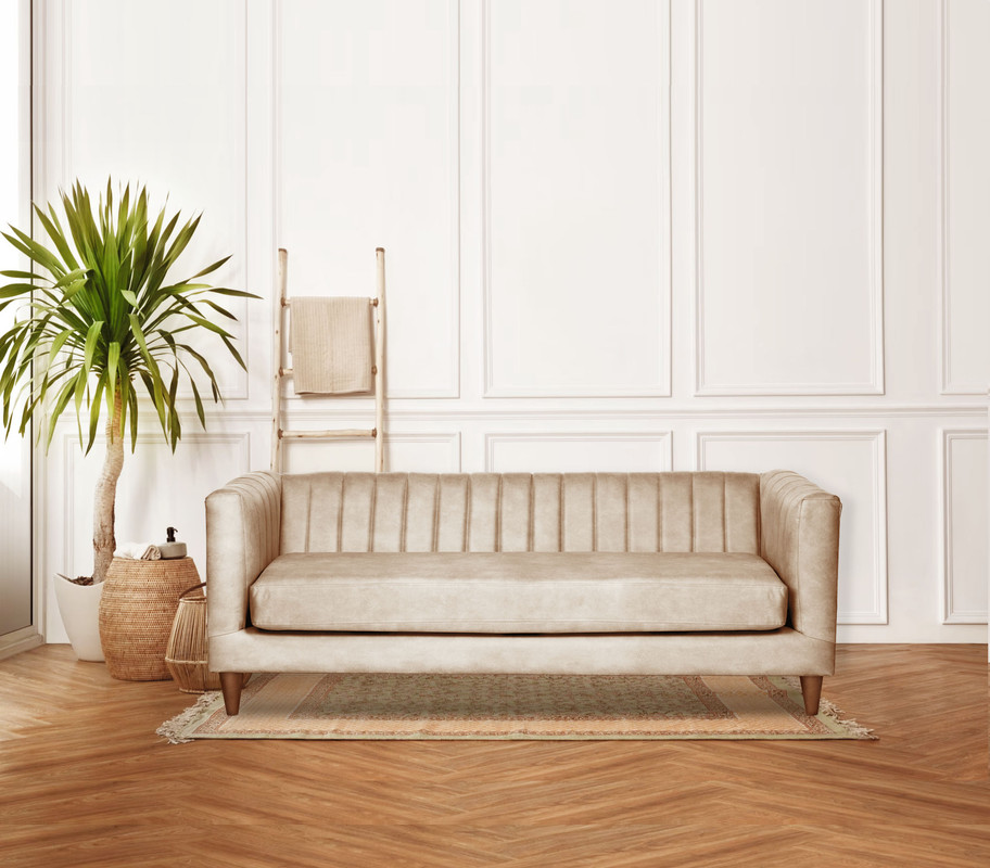 SOFA LATAM HOME SORRENTO 3 CUERPOS CUERO KENTUCKY BEIGE - 1