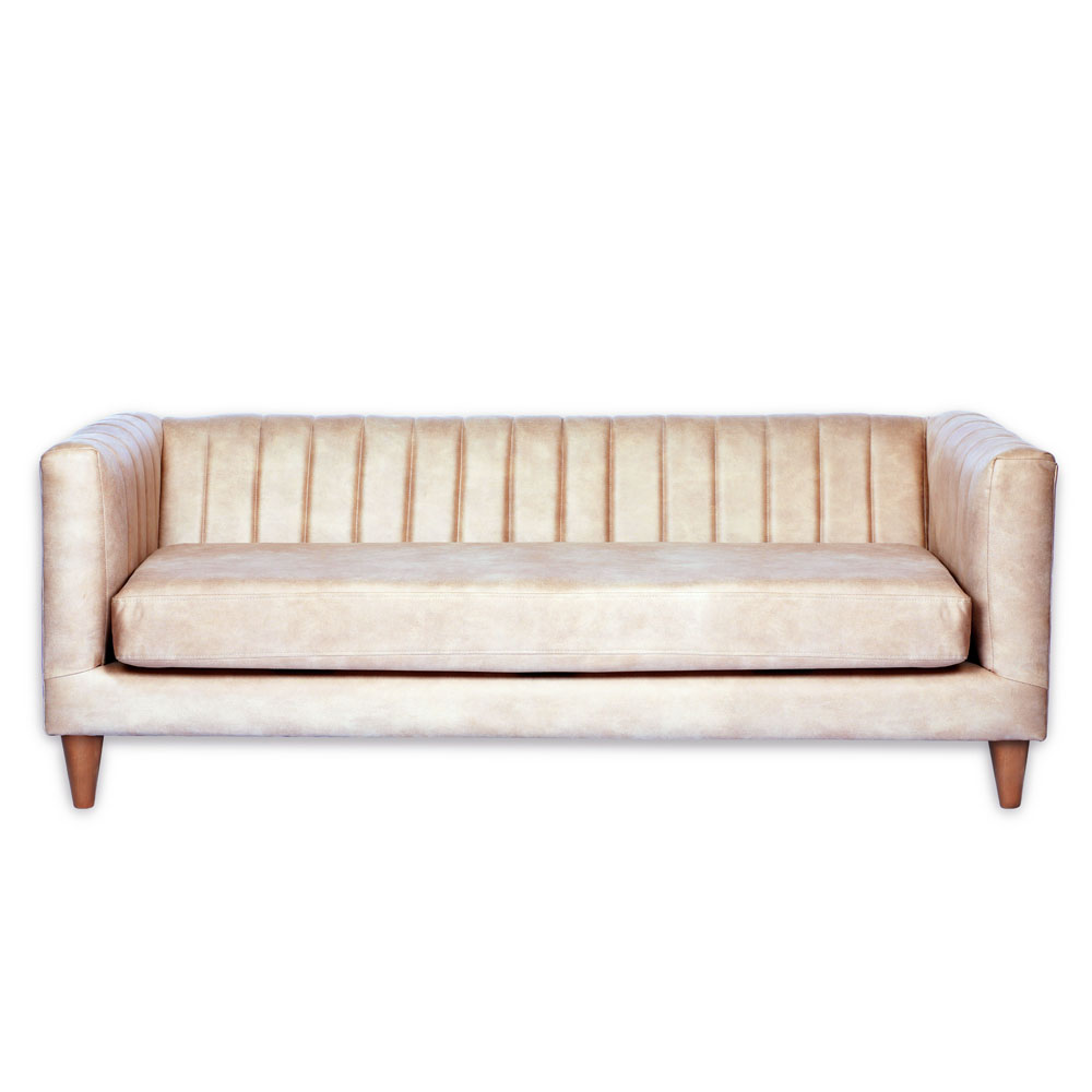 SOFA LATAM HOME SORRENTO 3 CUERPOS CUERO KENTUCKY BEIGE - 2