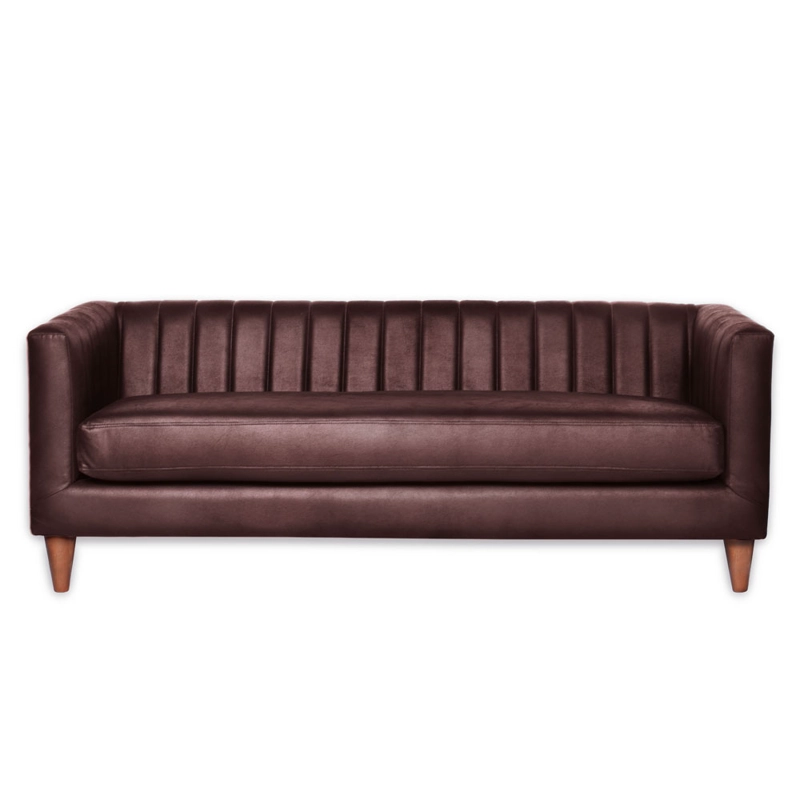 SOFA LATAM HOME SORRENTO 3 CUERPOS CUERO KENTUCKY CAFE MORO - 1