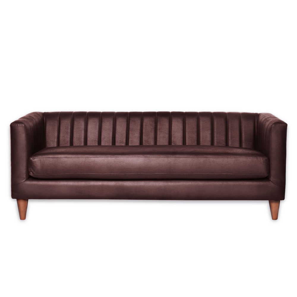 SOFA LATAM HOME SORRENTO 3 CUERPOS CUERO KENTUCKY CAFE MORO - 1