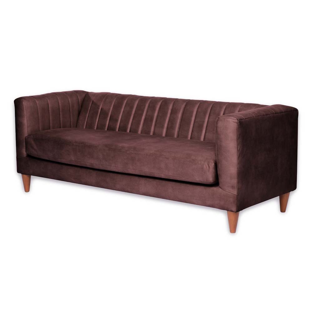 SOFA LATAM HOME SORRENTO 3 CUERPOS CUERO KENTUCKY CAFE MORO - 2