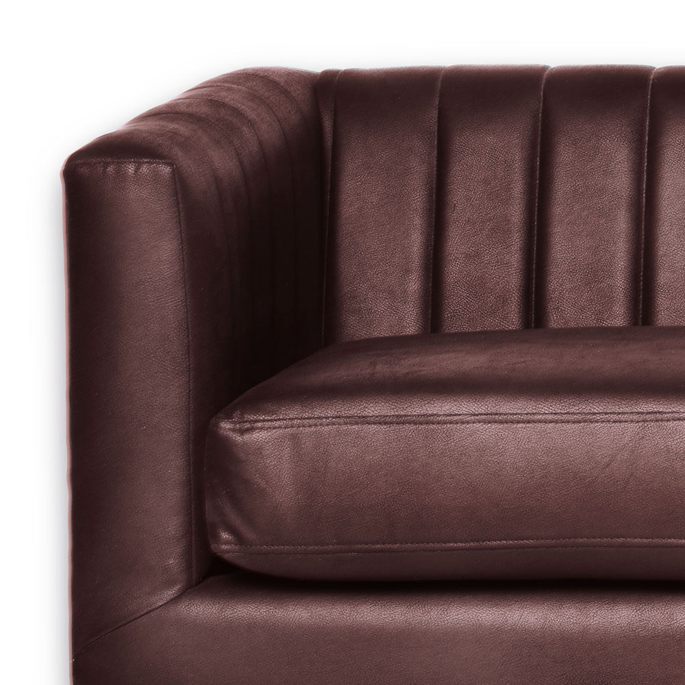 SOFA LATAM HOME SORRENTO 2 CUERPOS CUERO KENTUCKY CAFE MORO - 3