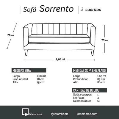 SOFA SORRENTO 2C LINO EN COLOR BLANCO - 4