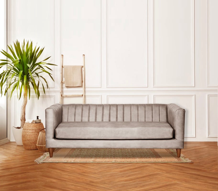 SOFA LATAM HOME SORRENTO 3 CUERPOS CUERO KENTUCKY GRIS - 1