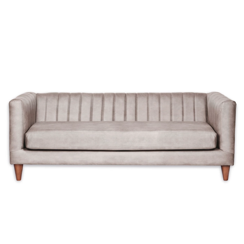 SOFA LATAM HOME SORRENTO 3 CUERPOS CUERO KENTUCKY GRIS - 2