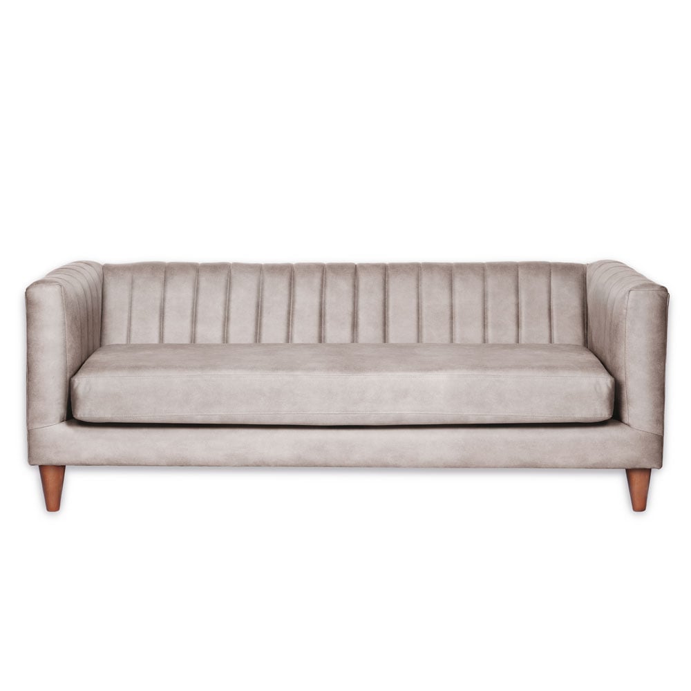 SOFA LATAM HOME SORRENTO 3 CUERPOS CUERO KENTUCKY GRIS - 2