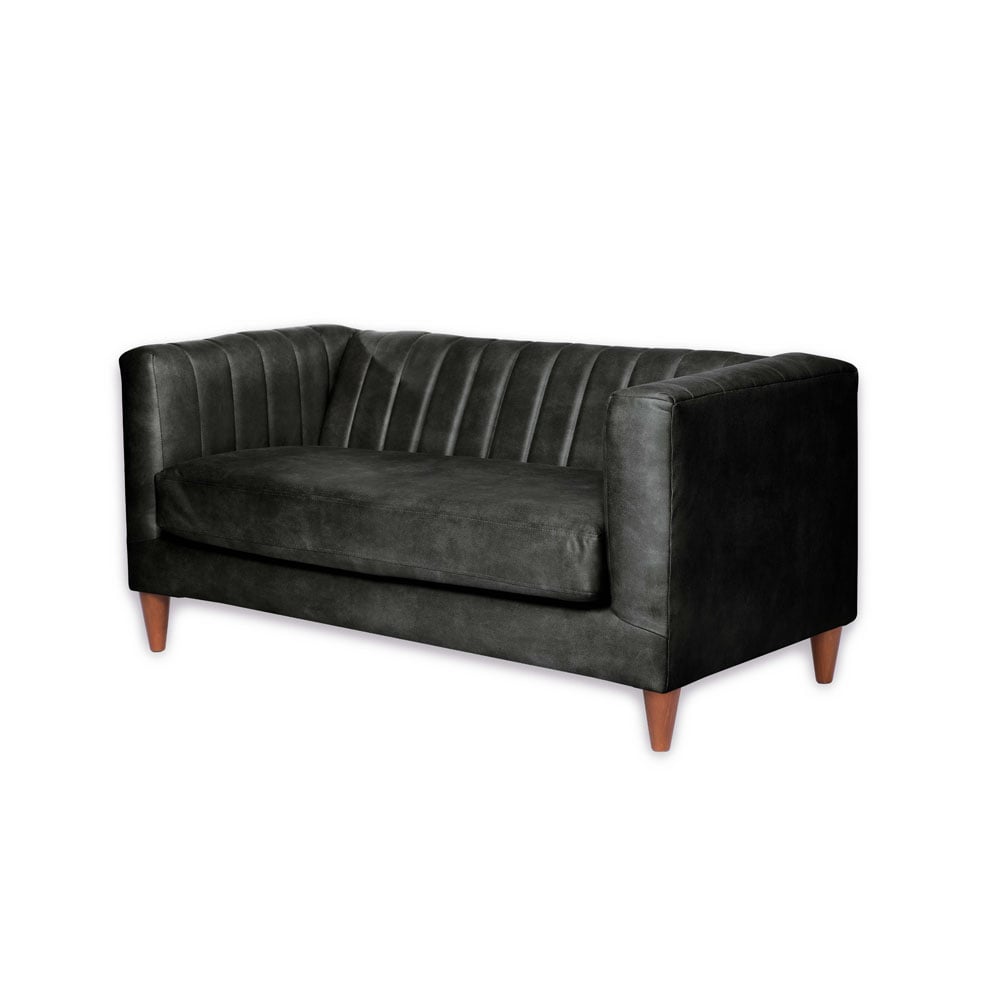 SOFA LATAM HOME SORRENTO 2 CUERPOS CUERO KENTUCKY NEGRO - 2