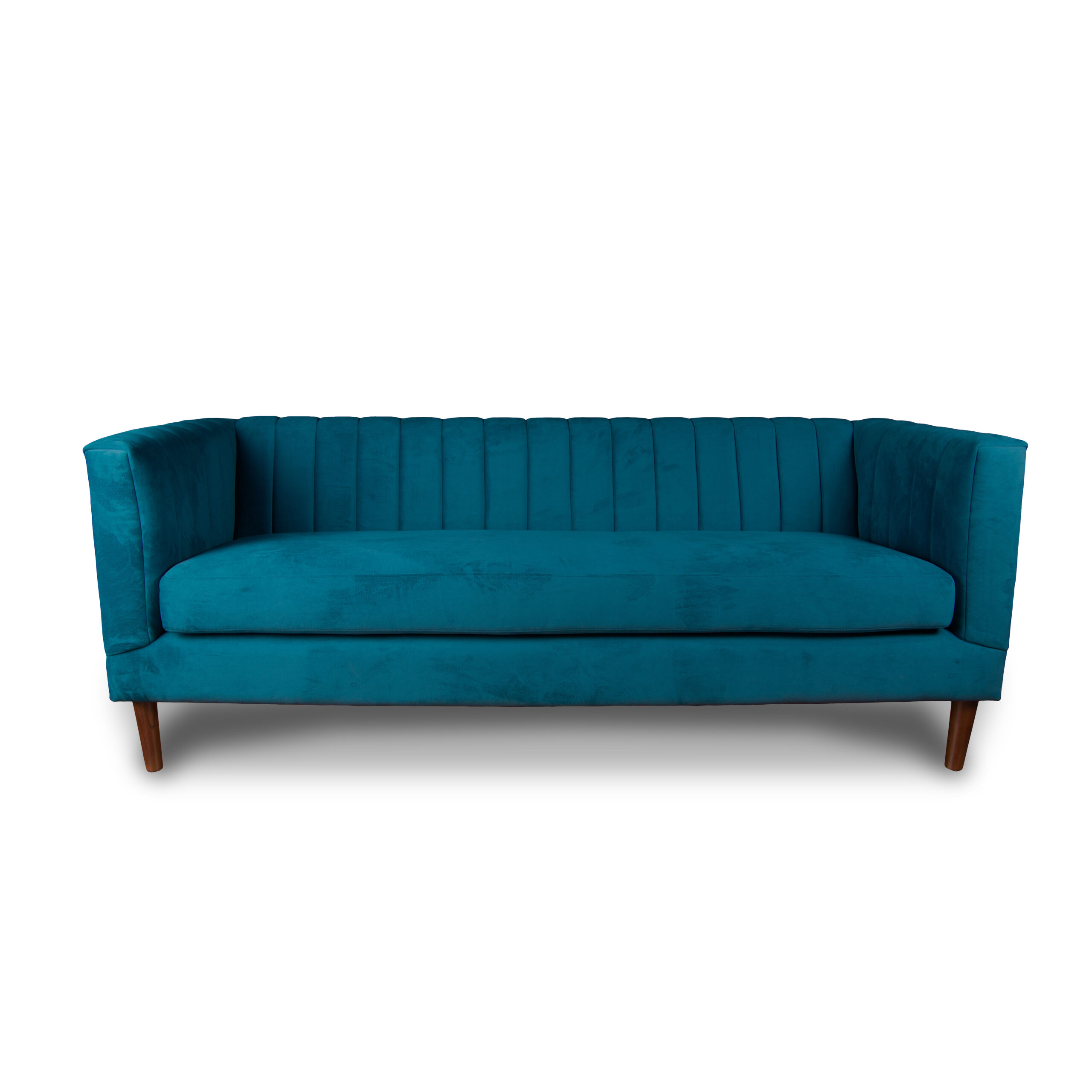 SOFA LATAM HOME SORRENTO 3 CUERPOS AZUL TELA VELVET VIVIAN - 1