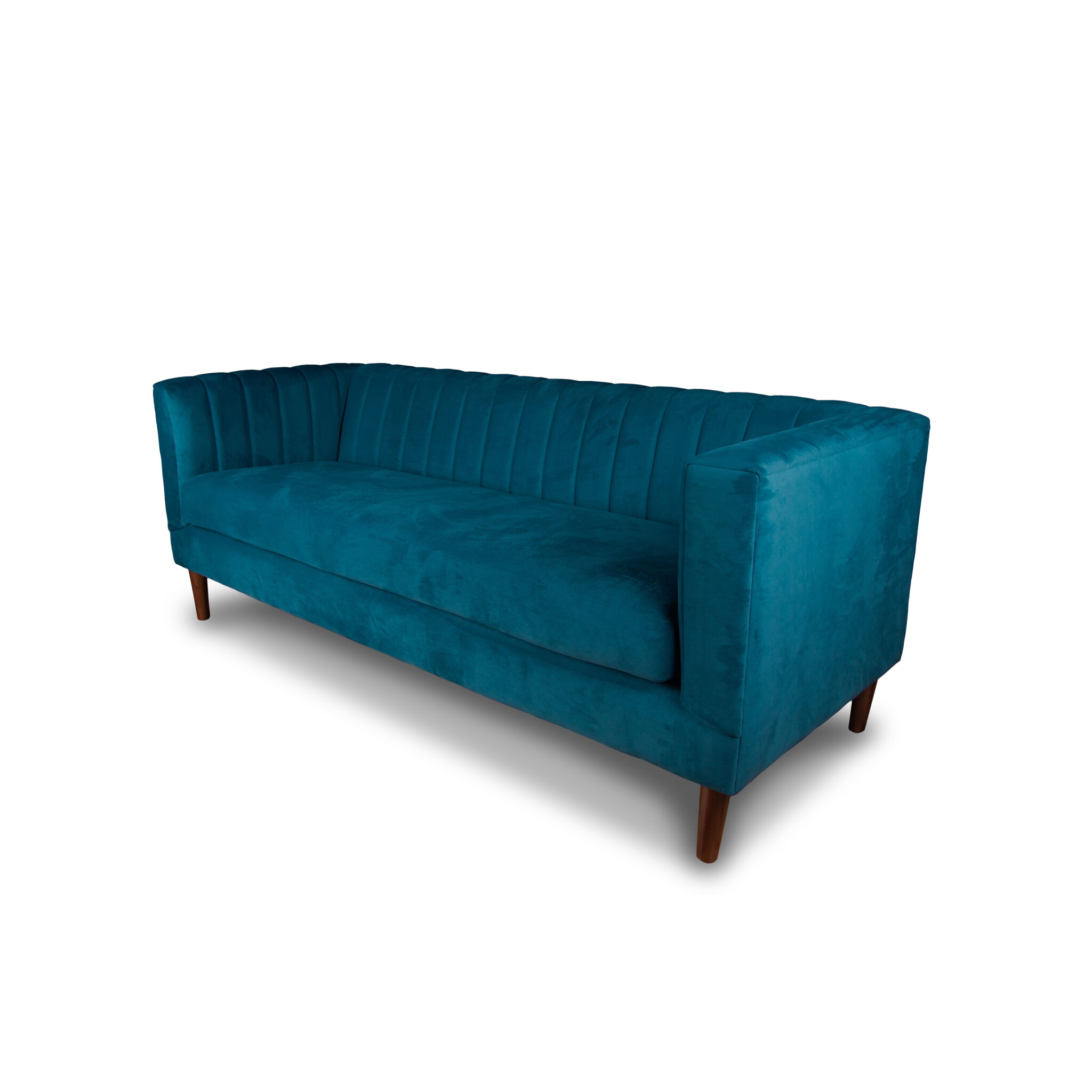 SOFA LATAM HOME SORRENTO 3 CUERPOS AZUL TELA VELVET VIVIAN - 2