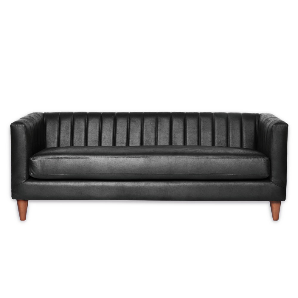 SOFA LATAM HOME SORRENTO 3 CUERPOS CUERO KENTUCKY NEGRO - 1