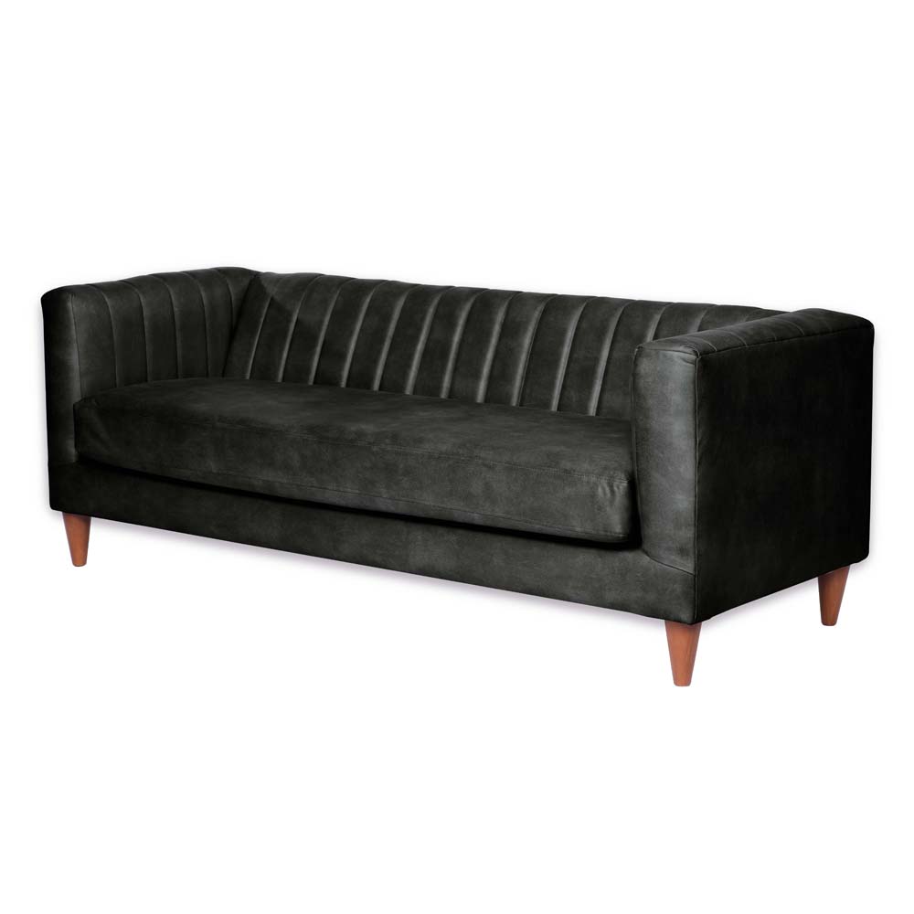 SOFA LATAM HOME SORRENTO 3 CUERPOS CUERO KENTUCKY NEGRO - 2