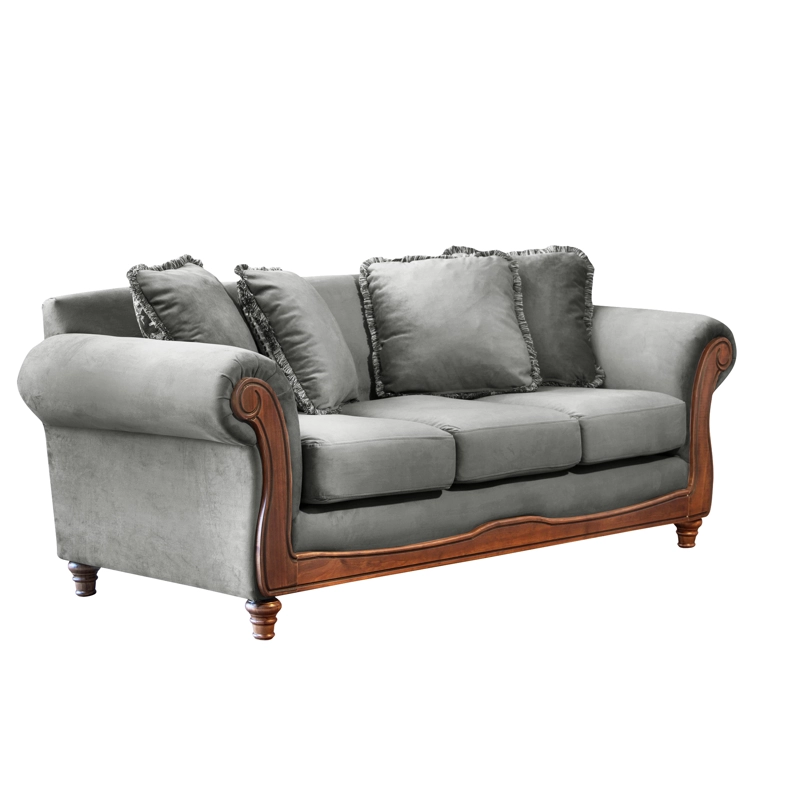 SOFA LATAM HOME RIMINI 3 CUERPOS GRIS TELA VELVET - 2
