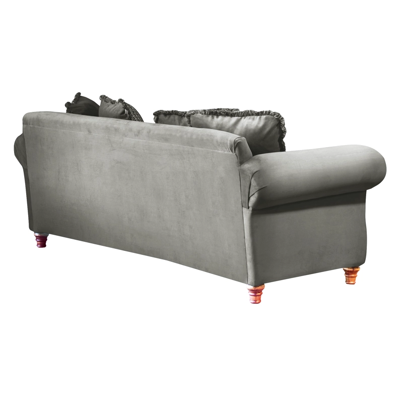 SOFA LATAM HOME RIMINI 3 CUERPOS GRIS TELA VELVET - 3